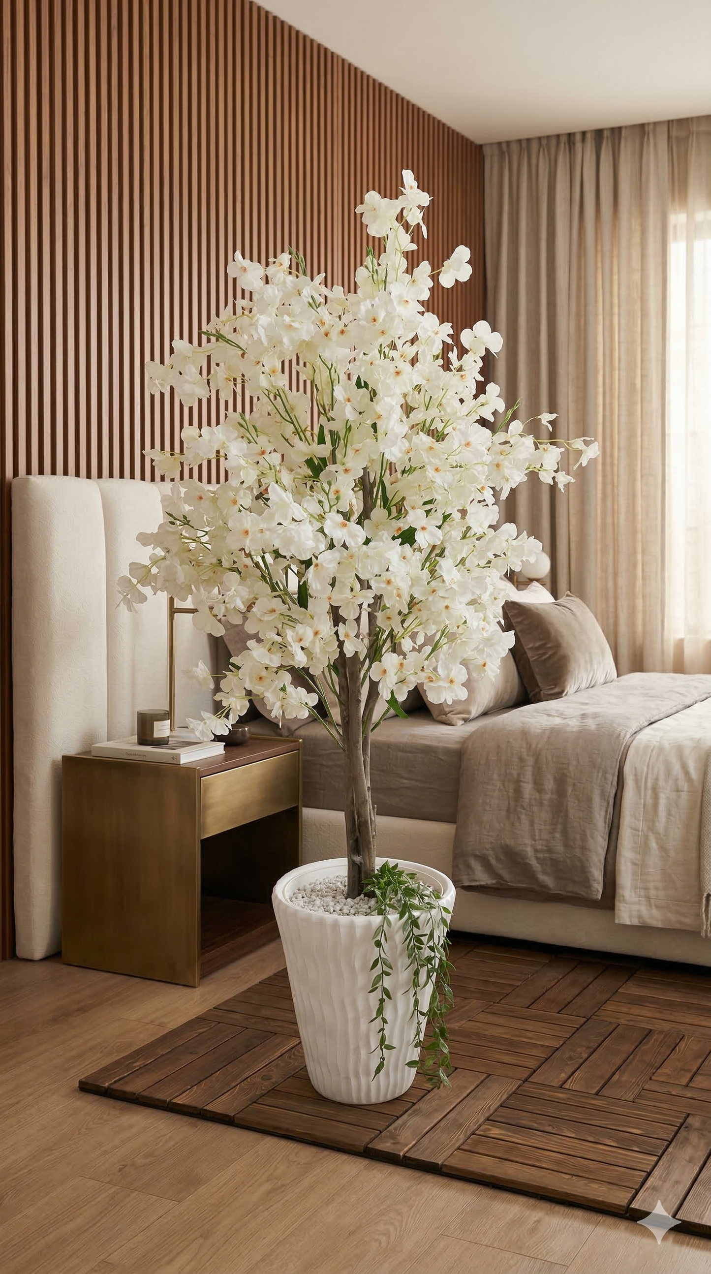 Arbre Artificiel de Cerisier Blanc en Pot