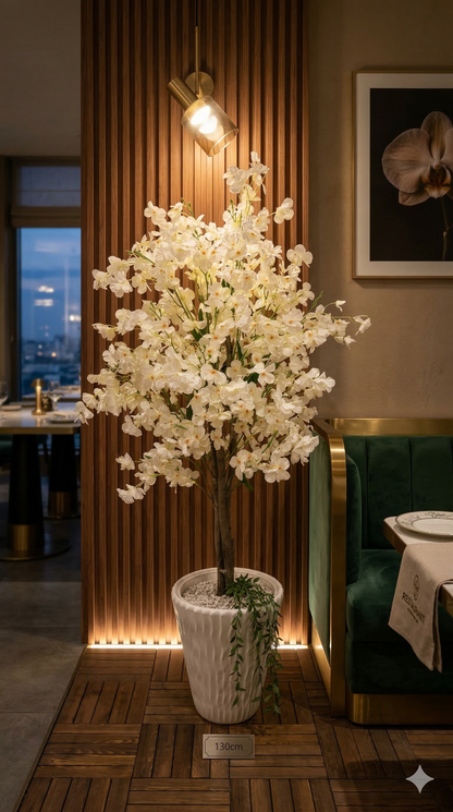 Arbre Artificiel de Cerisier Blanc en Pot