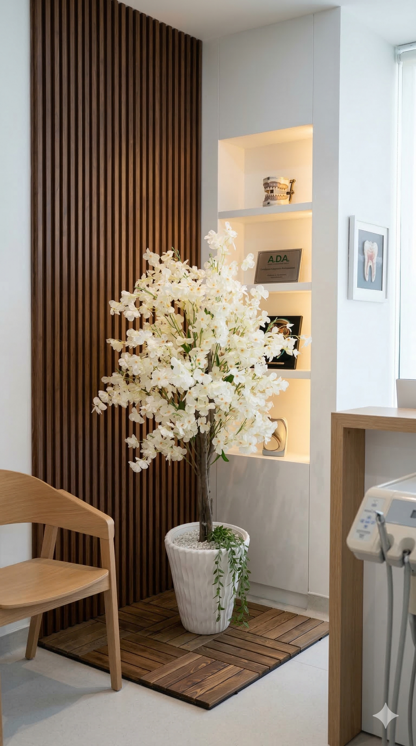 Arbre Artificiel de Cerisier Blanc en Pot