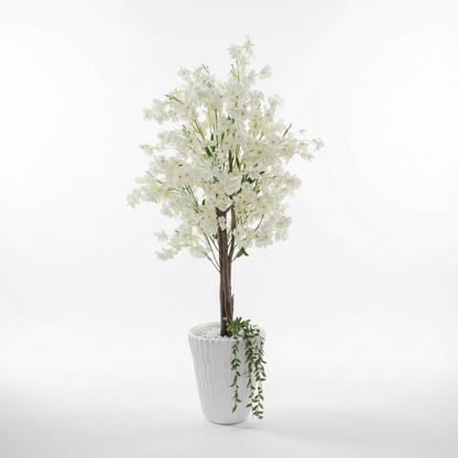 Arbre Artificiel de Cerisier Blanc en Pot